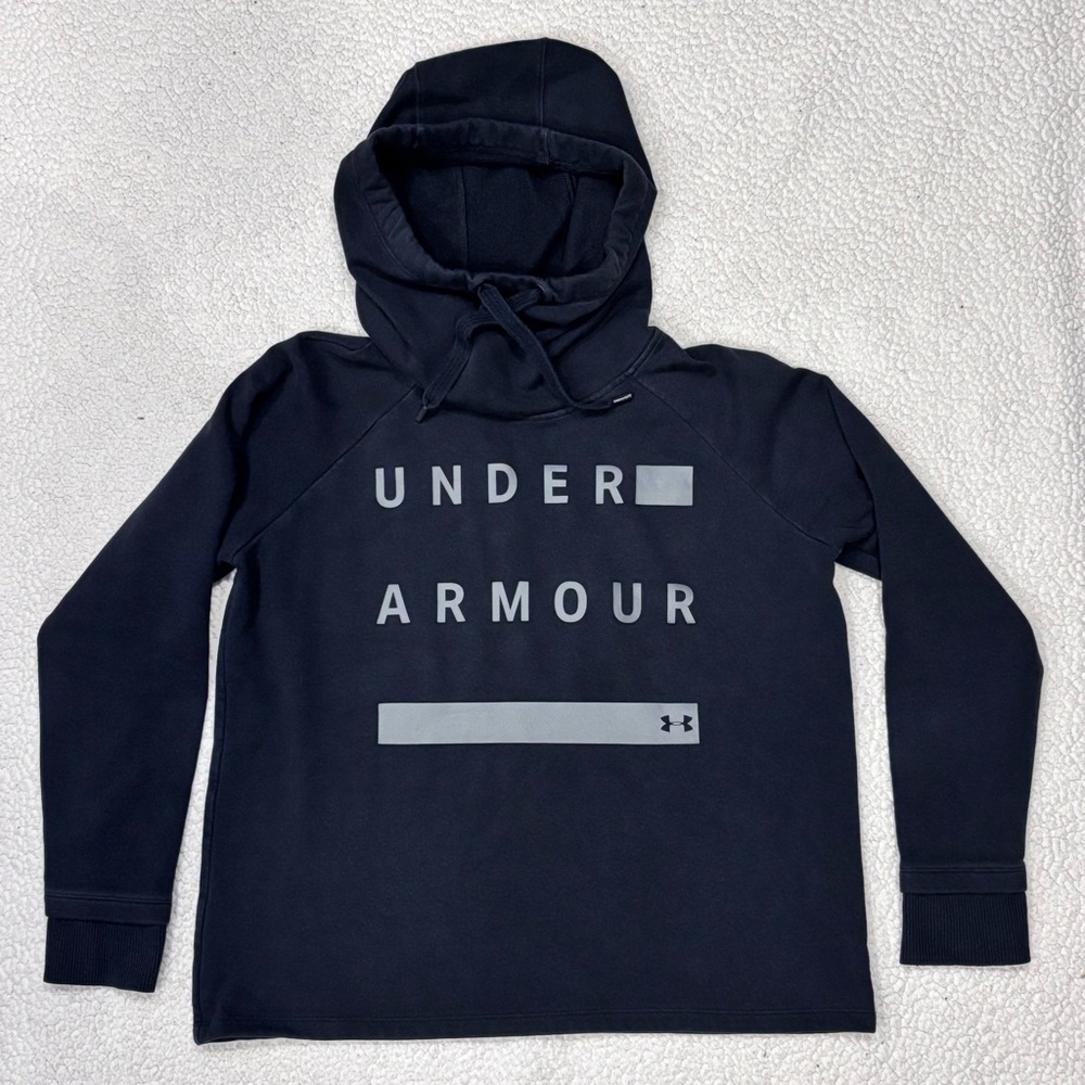 Under Armour Women's Cowl Neck Hoodie Size Medium Black Loose Fit